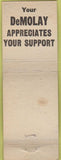 Matchbook Cover - Order of Rainbow masonic DeMolay girls