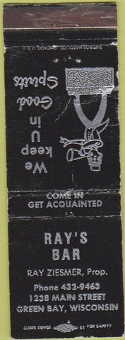 Matchbook Cover - Ray's Bar Green Bay WI WORN CREASES