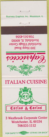 Matchbook Cover - Carlos  and  Carlos Westchester IL Northfield