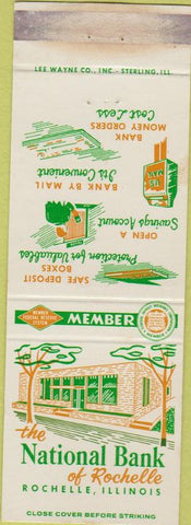 Matchbook Cover - National Bank of Rochelle IL WEAR
