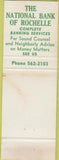 Matchbook Cover - National Bank of Rochelle IL WEAR