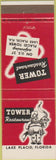 Matchbook Cover - Tower Restaurant Lake Placid FL