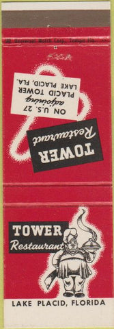 Matchbook Cover - Tower Restaurant Lake Placid FL