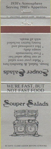 Matchbook Cover - Souper Salads Houston TX