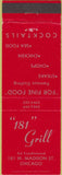Matchbook Cover - 181 Grill Chicago IL