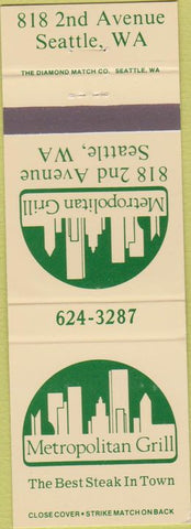 Matchbook Cover - Metropolitan Grill Seattle WA
