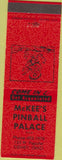 Matchbook Cover - McKee's Pinball Palace Sidney OH