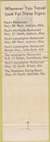 Matchbook Cover - Paul's Lamplighter Restaurant Jackson MS Little Rock AR