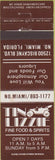 Matchbook Cover - Tin Lizzie Restaurant North Miami FL