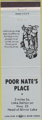 Matchbook Cover - Poor Nate's Place Lake Delton FL