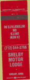 Matchbook Cover - Shelby Motor Lodge IA