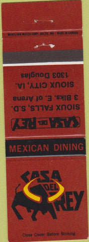 Matchbook Cover - Casa Del Rey Sioux City IA