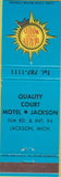 Matchbook Cover - Quality Court Motel Jackson MI