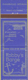 Matchbook Cover - Robby's Barge Evansville IN