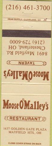 Matchbook Cover - Moose O Malley's Tavern Chesterland OH