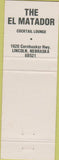 Matchbook Cover - The El Matador Lincoln NE