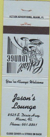 Matchbook Cover - Jason's Lounge Miami FL blue