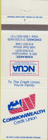 Matchbook Cover - Commonwealth Credit Union Chicago Kankakee IL