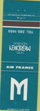 Matchbook Cover - Hotel Meridien Montreal QC Air France