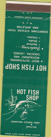 Matchbook Cover - Hot Fish Shop Appleton Stevens Point WI
