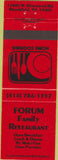 Matchbook Cover - Forum Family Restaurant Brookfield WI