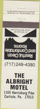Matchbook Cover - The Albright Motel Carlisle PA