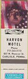 Matchbook Cover - Harvon Motel Carlisle PA