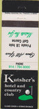 Matchbook Cover - Kutsher's Hotel Country Club Monticello NY golf
