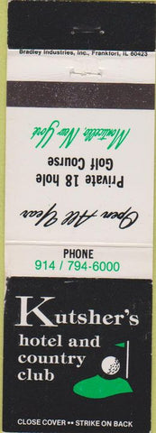 Matchbook Cover - Kutsher's Hotel Country Club Monticello NY golf