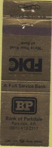 Matchbook Cover - Bank of Parkdale AR