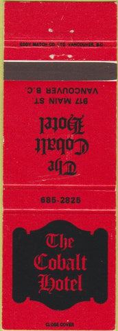 Matchbook Cover - Cobalt Hotel Vancouver BC