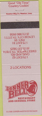 Matchbook Cover - Dinner Bell Restaurant Lenoir City TN Sweetwater