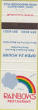Matchbook Cover - Rainbows Restaurant Cleveland OH