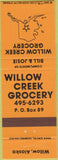 Matchbook Cover - Willow Creek Grocery Willow AK
