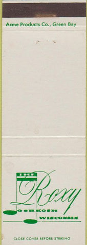 Matchbook Cover - The Roxy Oshkosh WI