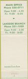 Matchbook Cover - Western State Bank Oshkosh WI