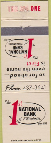 Matchbook Cover - 1st National Bank Allentown PA