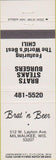 Matchbook Cover - Brat N Beer Milwaukee WI