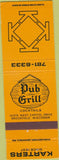 Matchbook Cover - Karters Pub Grill Brookfield WI