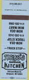 Matchbook Cover - Hobo's Korner Kitchen Belgium WI Truck Stop