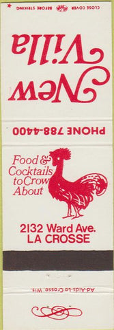 Matchbook Cover - New Villa La Crosse WI rooster
