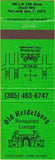 Matchbook Cover - Old Heidelberg Restaurant Fort Lauderdale FL green
