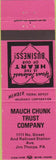 Matchbook Cover - Mauch Chunk Trust Co Jim Thorpe PA pink