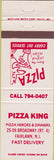 Matchbook Cover - Pizza King Fairlawn NJ
