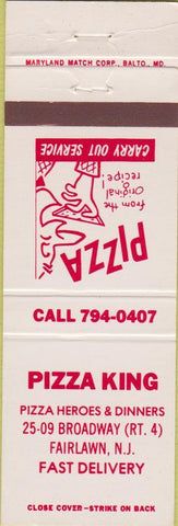 Matchbook Cover - Pizza King Fairlawn NJ