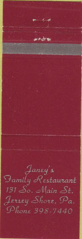 Matchbook Cover - Jerry's Restaurant Jersey Shore PA