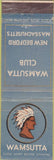 Matchbook Cover - Wamsutta Club New Bedford MA