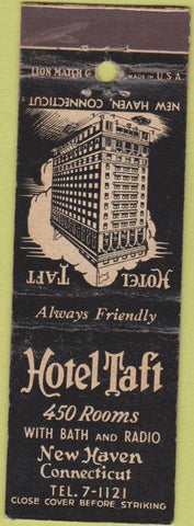 Matchbook Cover - Hotel Taft New Haven CT