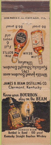 Matchbook Cover - Jim Bean Bourbon Clermont KY