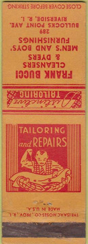 Matchbook Cover - Frank Bucci Cleaners Riverside LI WEAR